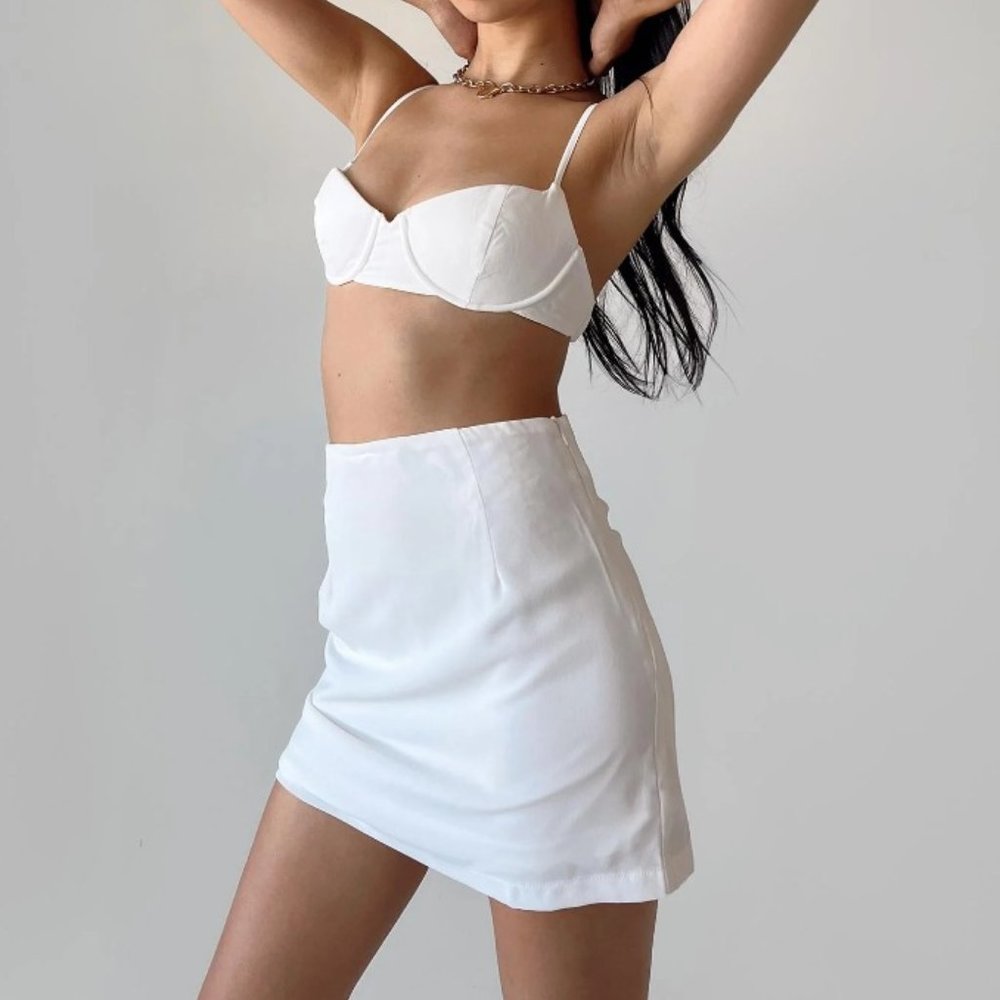 NWT Princess Polly White Top + Skirt Matching Set - US 4